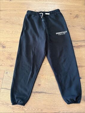Kids Black Essentials Fear Of God Cuffed Sweatpants